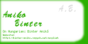 aniko binter business card
