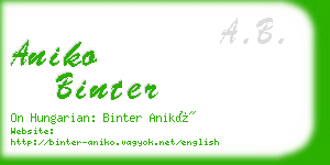 aniko binter business card